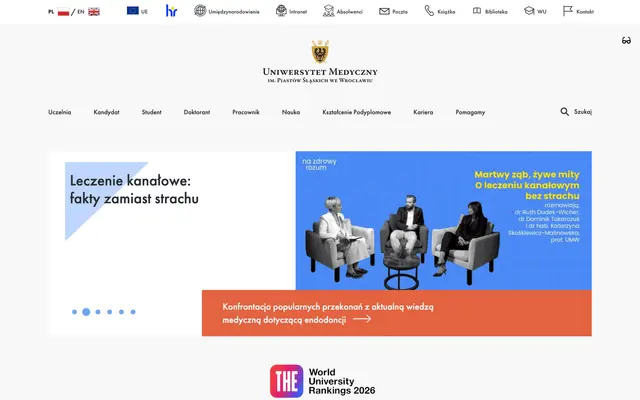 University website — Wroclaw Medical University