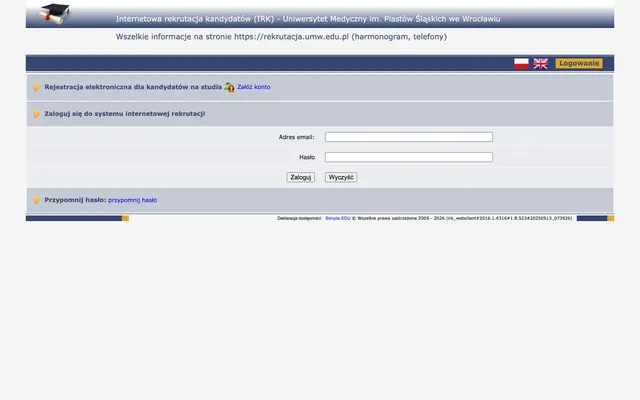 Application system — Wroclaw Medical University