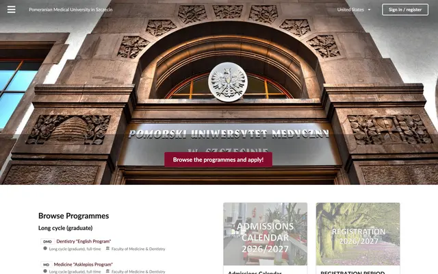 Application system — Pomeranian Medical University in Szczecin