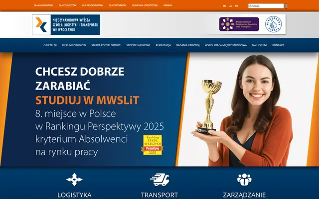 University website — International University of Logistics and Transport in Wroclaw