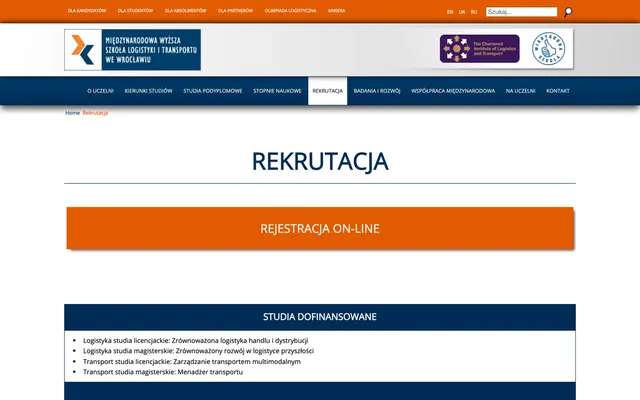 Application system — International University of Logistics and Transport in Wroclaw