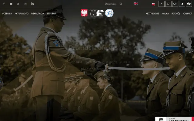 Admissions page — Military University of Technology