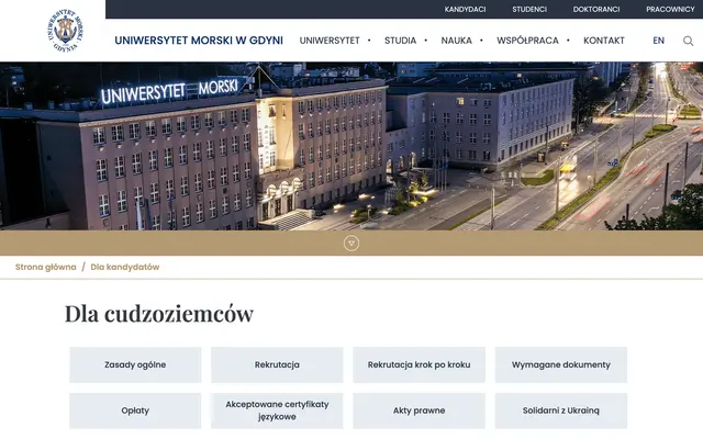 Admissions page — Gdynia Maritime University