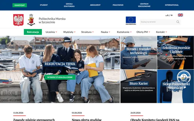 University website — Maritime University of Szczecin