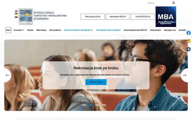 University website — School of Tourism and Hospitality in Gdansk