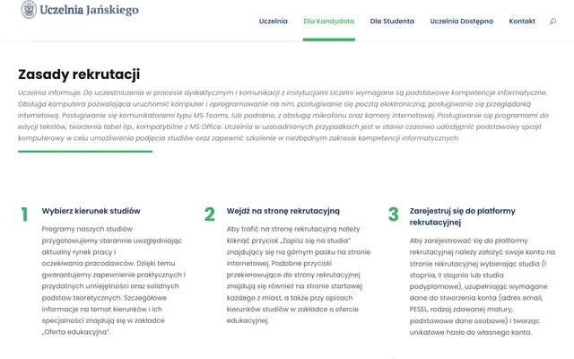 Admissions page — International University of Social, Medical and Legal Sciences