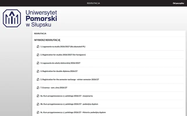 Application system — Pomeranian University in Slupsk