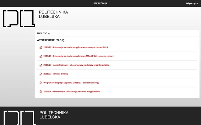 Application system — Lublin University of Technology